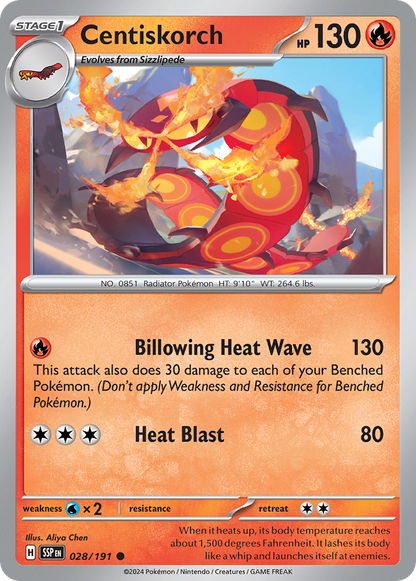Centiskorch 028/191 Surging Sparks Pokemon Reverse Holo