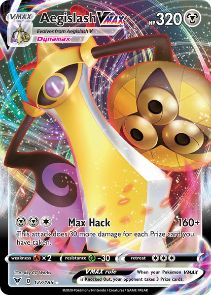Aegislash VMAX 127/185 Vivid Voltage Pokemon Holo VMAX Rare