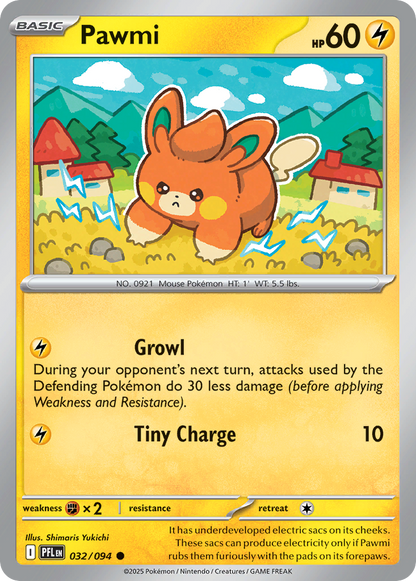 Pawmi 032/094 Phantasmal Flames Pokemon Reverse Holo