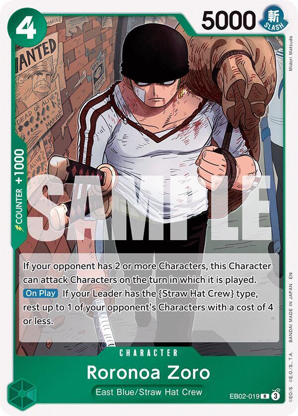 Roronoa Zoro EB02-019 Extra Booster: Anime 25th Collection One Piece Foil Rare