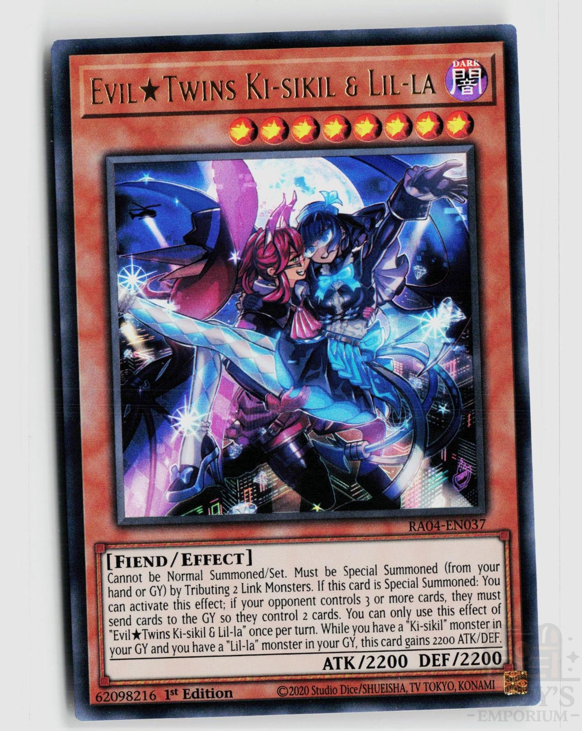 Evil Twins Ki-sikil & Lil-la (UR) RA04-EN037 Quarter Century Stampede Yu-Gi-Oh 1st Edition NM