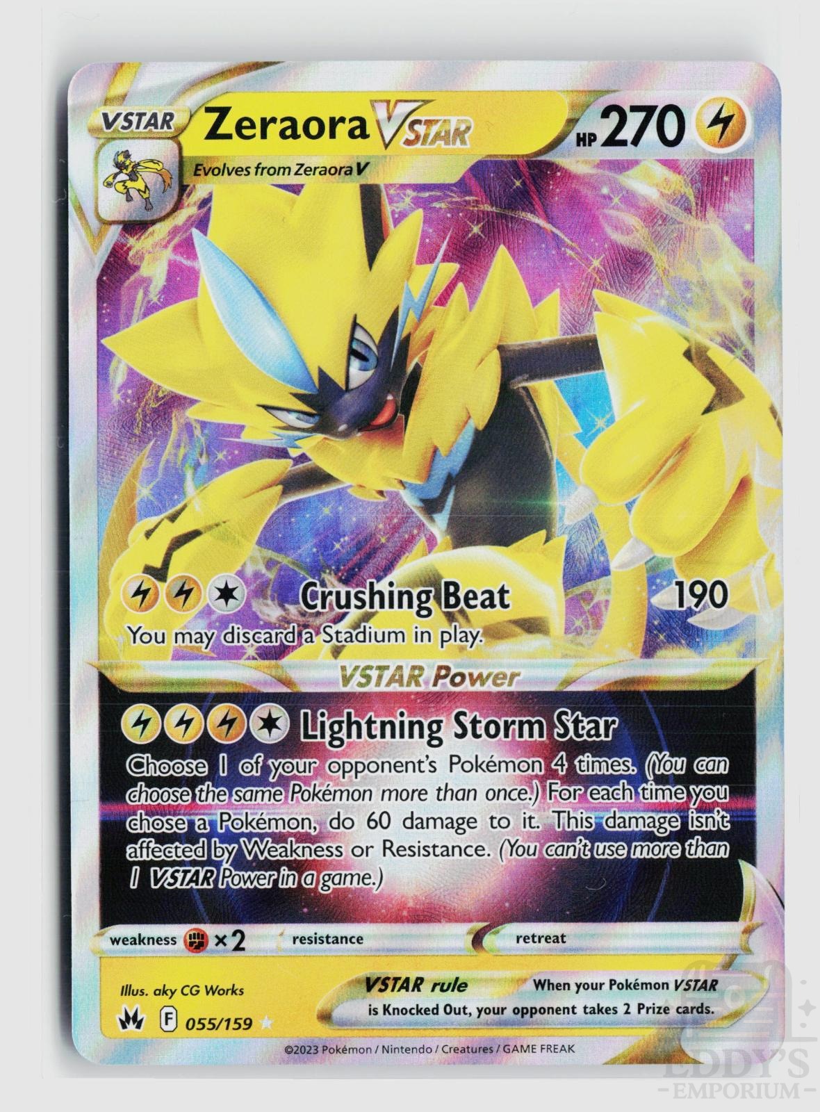 Zeraora VSTAR 055/159 Crown Zenith Pokemon Holo VSTAR Rare