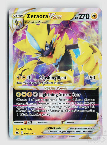 Zeraora VSTAR 055/159 Crown Zenith Pokemon Holo VSTAR Rare
