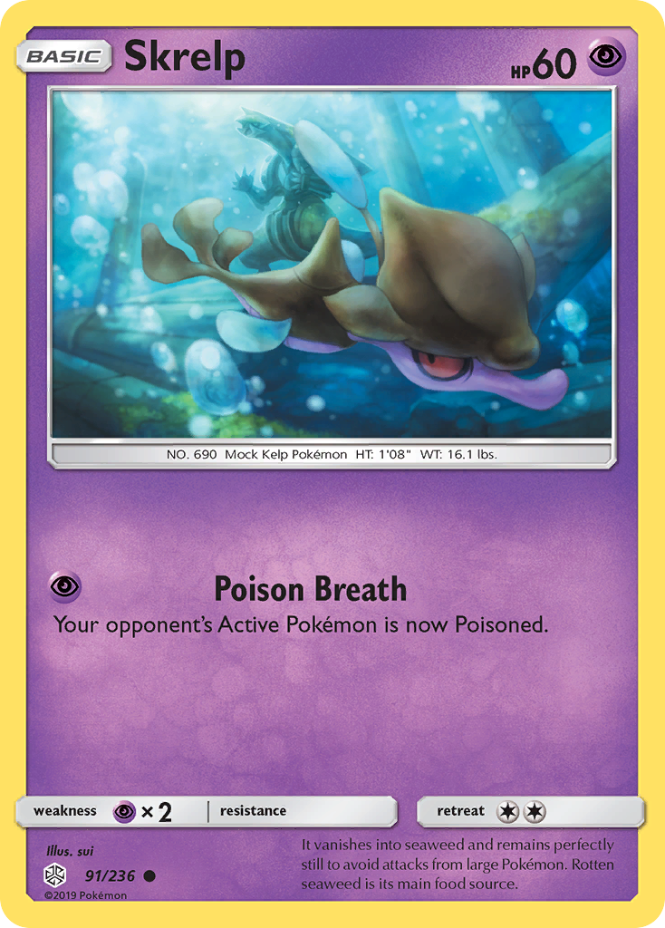Skrelp 91/236 Cosmic Eclipse Pokemon Reverse Holo Common NM
