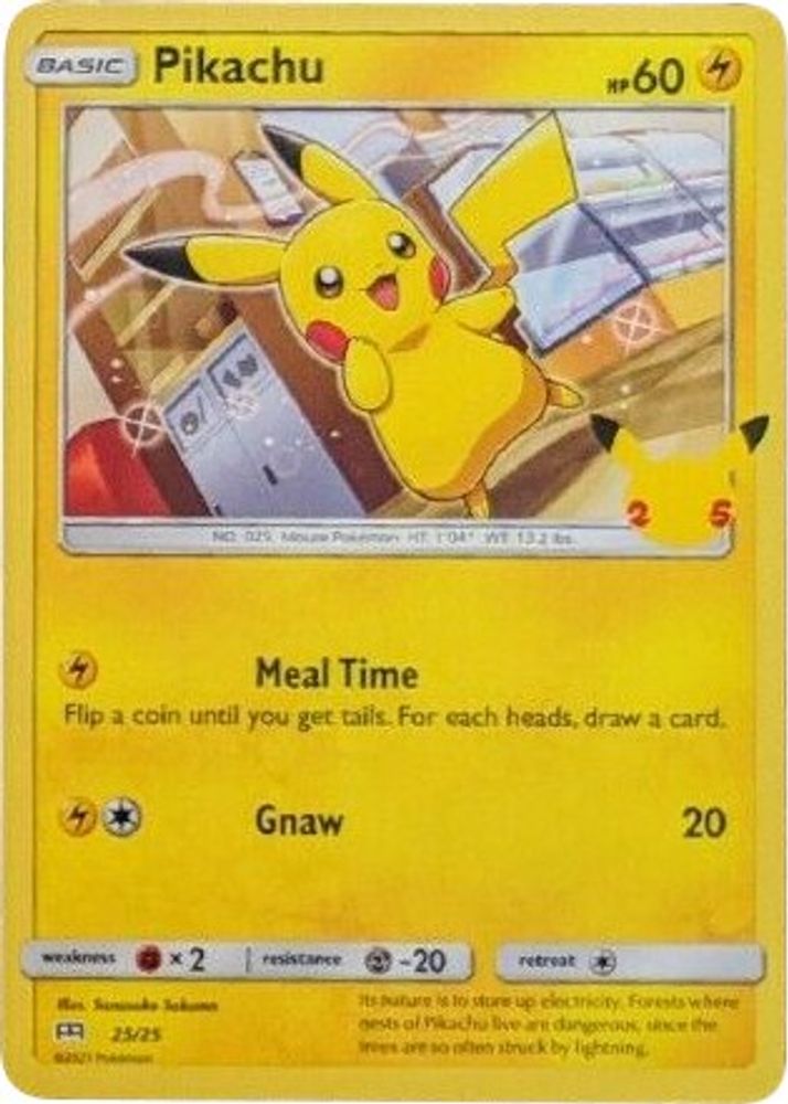 Pikachu 025/025 McDonald's 25th Anniversary Promos Pokemon Holo Promo