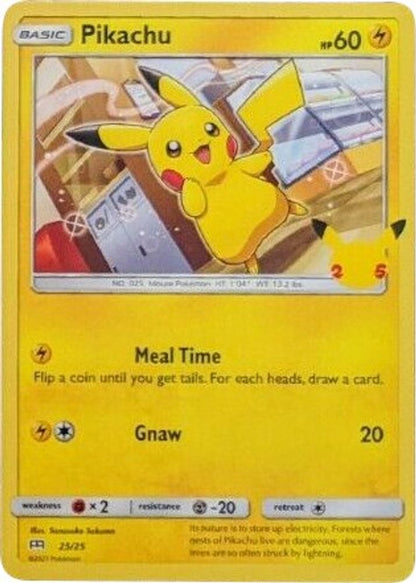 Pikachu 025/025 McDonald's 25th Anniversary Promos Pokemon Holo Promo