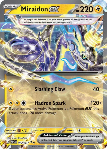 Miraidon ex 073/217 Ascended Heroes Pokemon Holo Double Rare