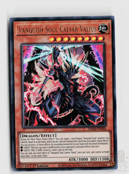 Vanquish Soul Caesar Valius (UR) RA04-EN046 Quarter Century Stampede Yu-Gi-Oh 1st Edition NM