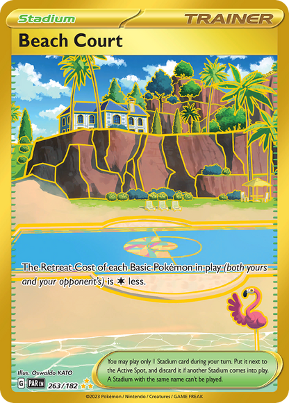 Beach Court 263/182 Paradox Rift Pokemon Holo Hyper Rare