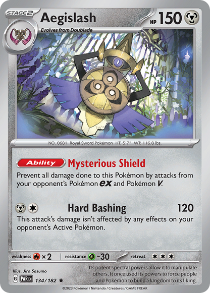 Aegislash 134/182 Paradox Rift Pokemon Reverse Holo Rare NM