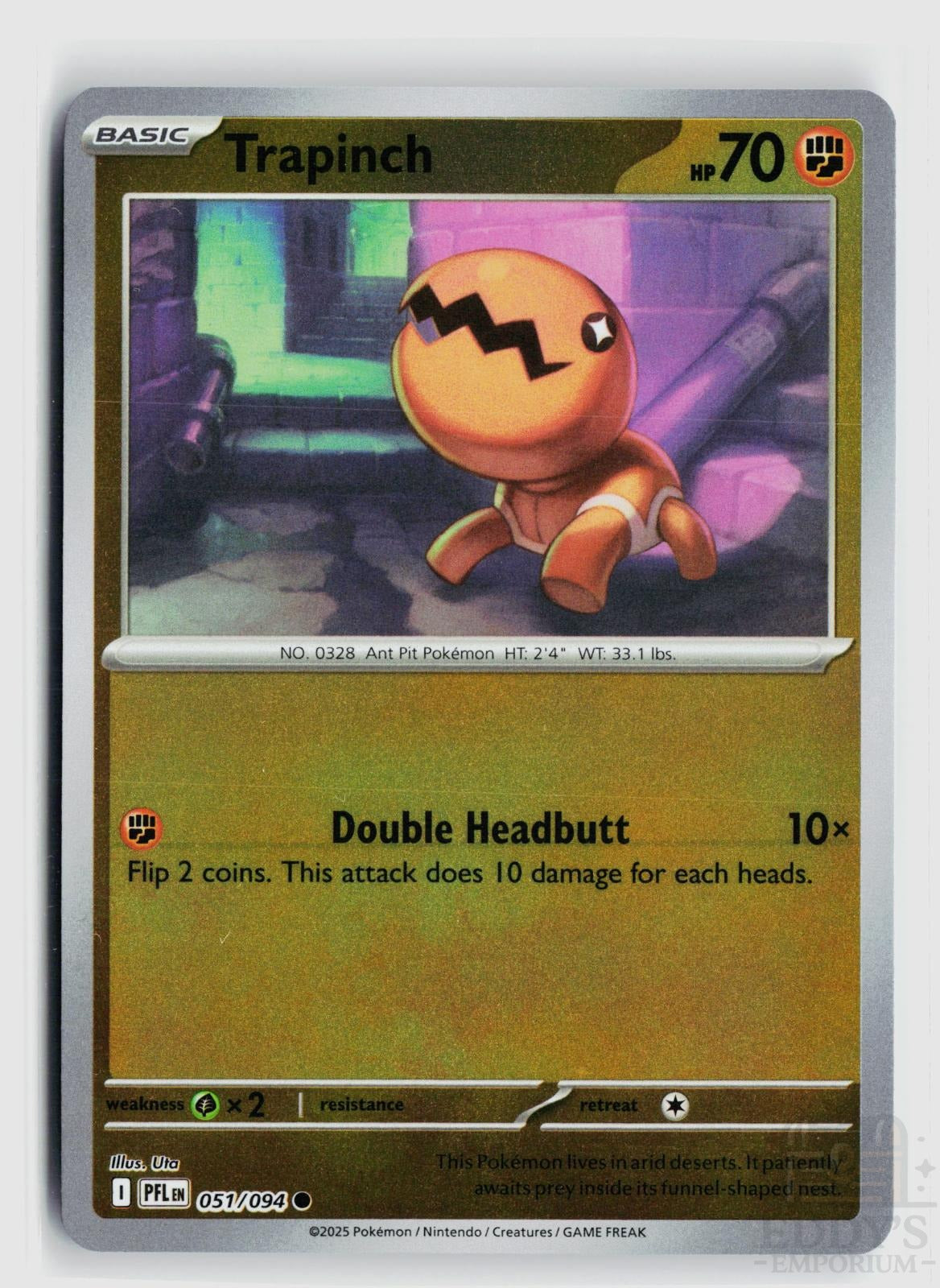 Trapinch 051/094 Phantasmal Flames Pokemon Reverse Holo Common NM