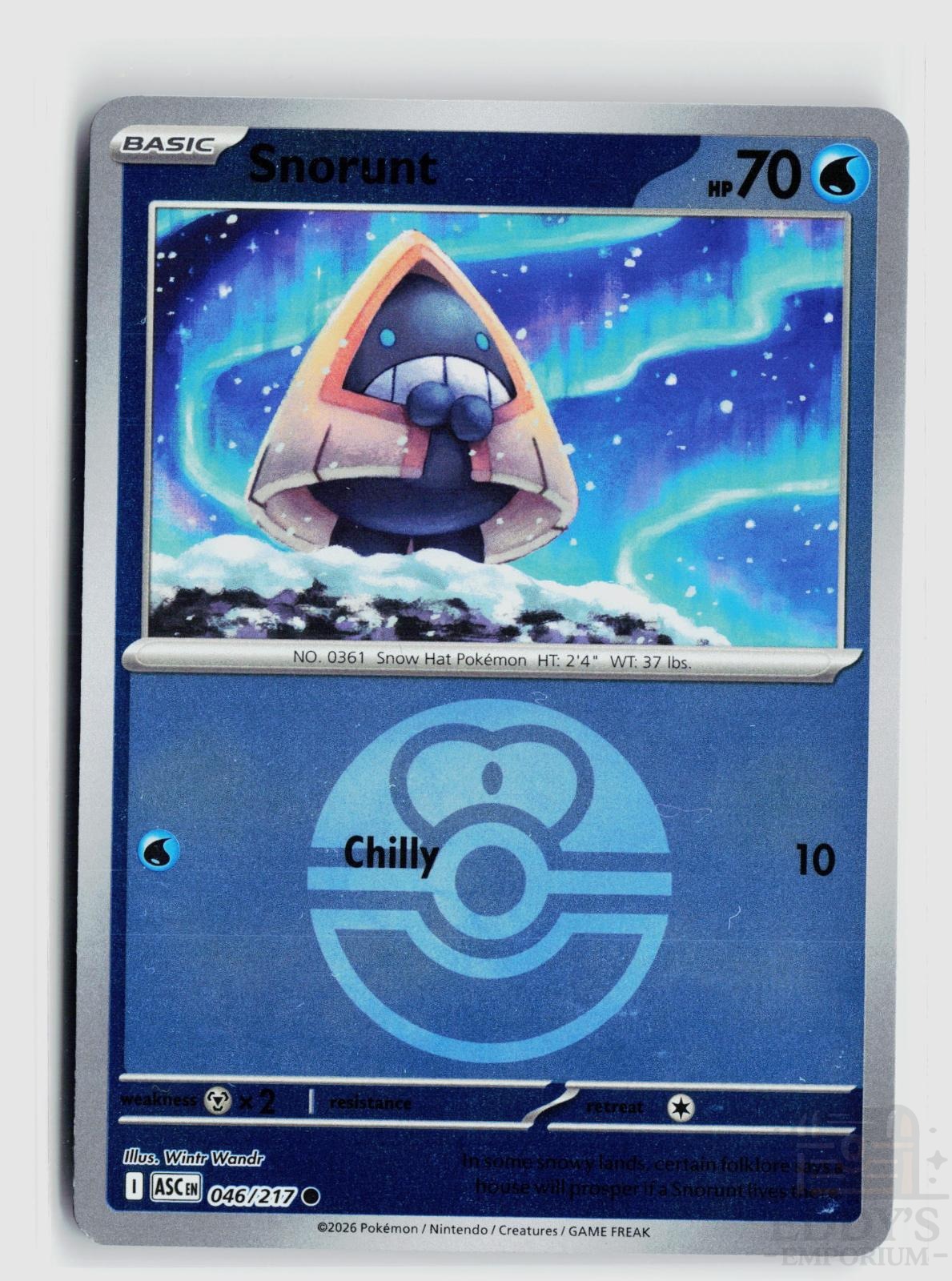 Snorunt (Love Ball) 046/217 Ascended Heroes Pokemon Reverse Holo Common NM