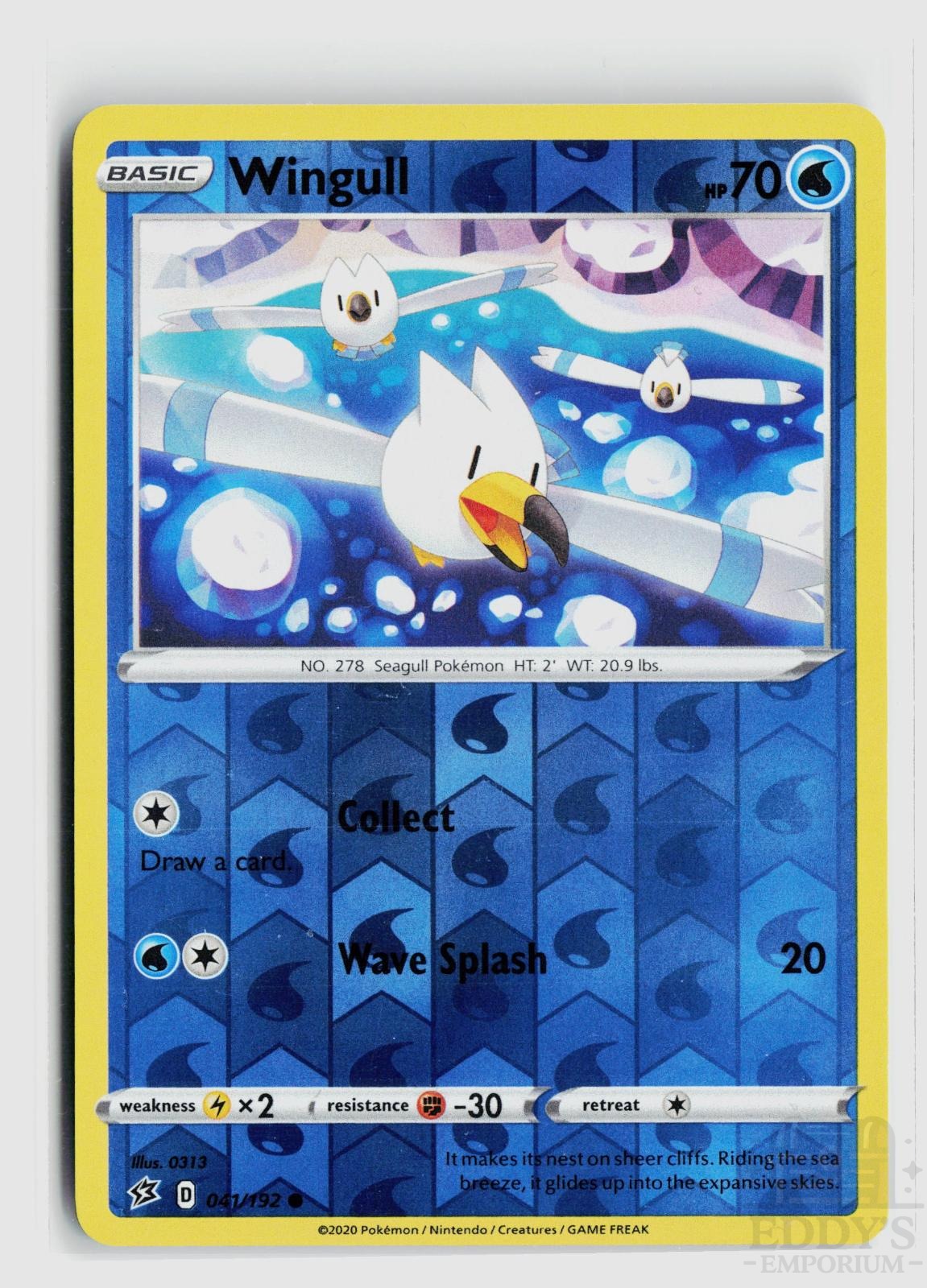 Wingull 041/192 Rebel Clash Pokemon Reverse Holo Common NM