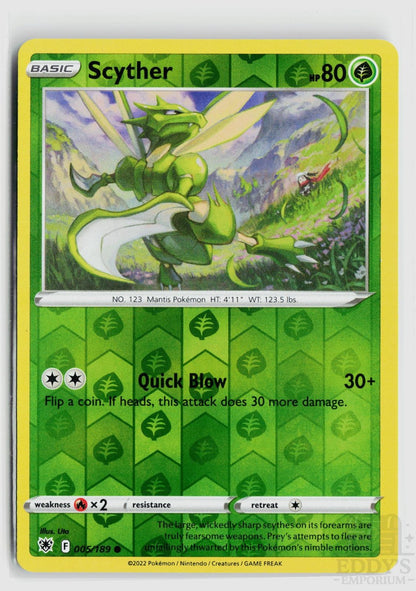 Scyther 005/189 Astral Radiance Pokemon Reverse Holo Common NM