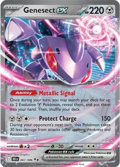 Genesect ex 067/086 Black Bolt Pokemon Holo Double Rare