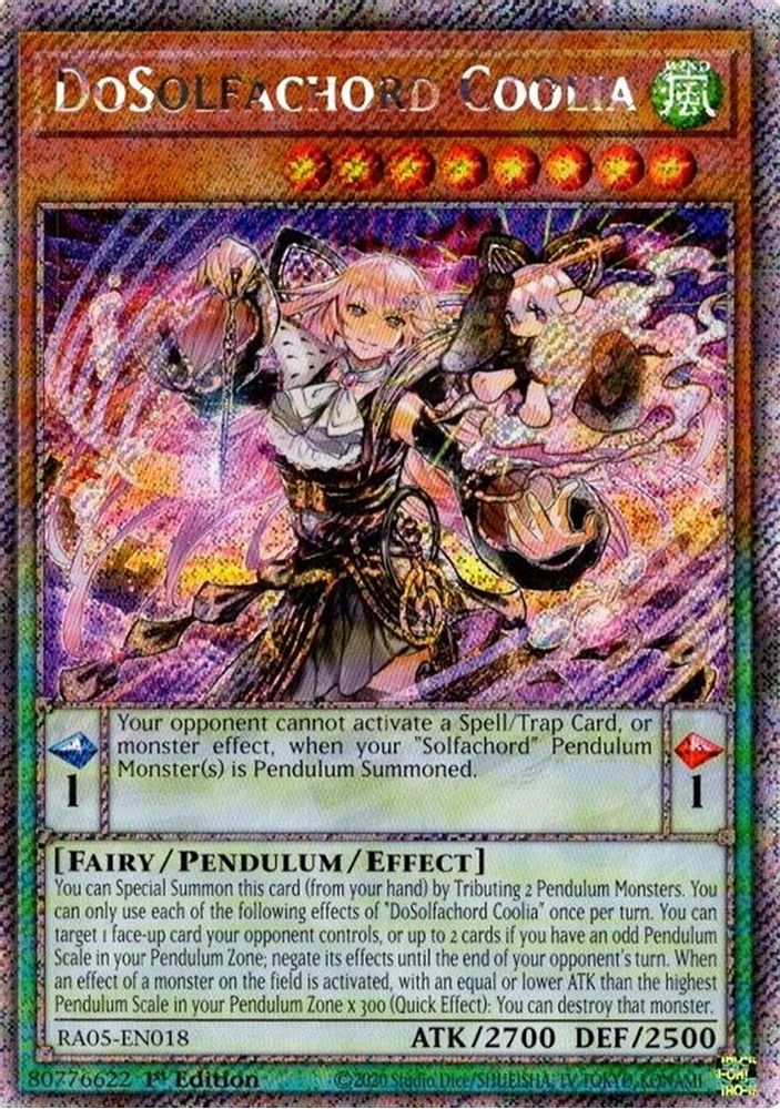 DoSolfachord Coolia (Platinum Secret Rare) RA05-EN018 Rarity Collection 5 Yu-Gi-Oh 1st Edition NM