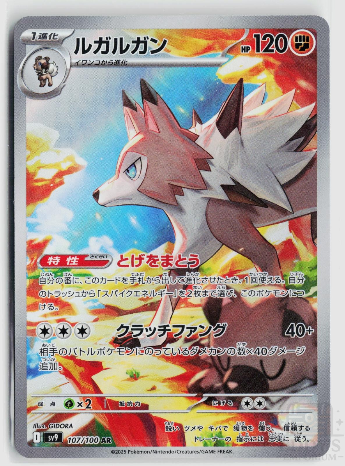 Lycanroc 107/100 Battle Partners Pokemon Japanese Holo Art Rare