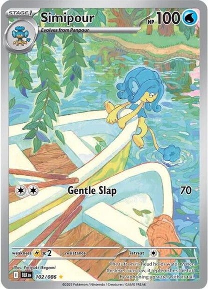 Simipour 102/086 Black Bolt Pokemon Holo Illustration Rare