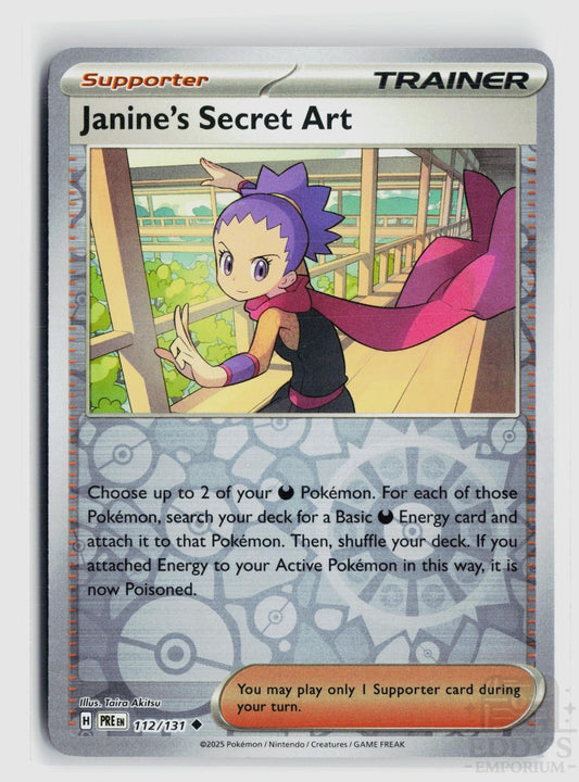 Janine's Secret Art 112/131 Prismatic Evolutions Pokemon Reverse Holo