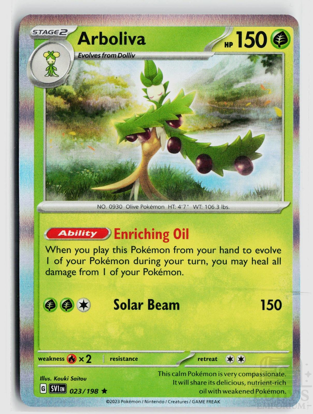 Arboliva (Line Holo) 023/198 Miscellaneous Cards & Products Pokemon Rare NM