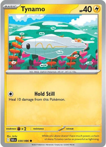 Tynamo 030/086 Black Bolt Pokemon Reverse Holo Common NM