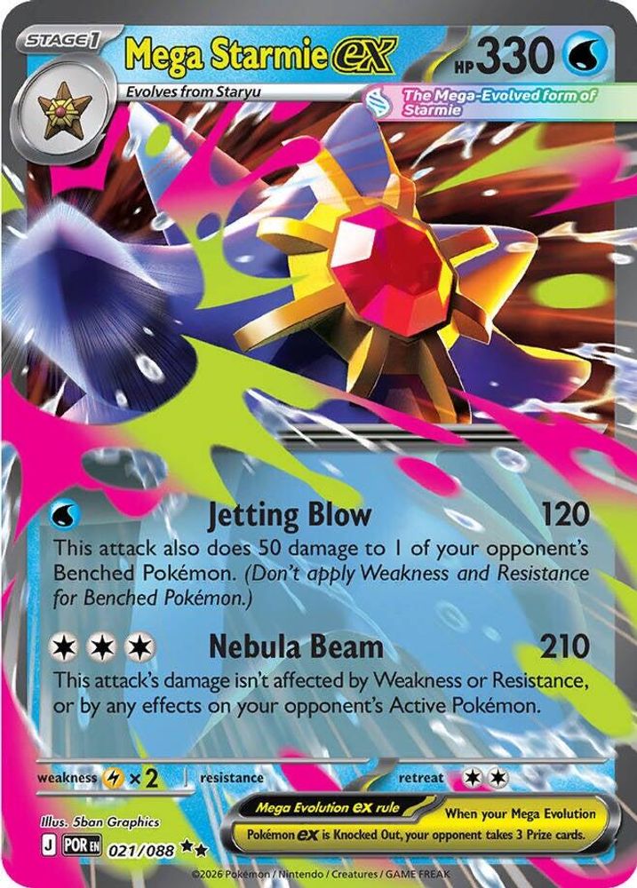 Mega Starmie ex 021/088 Perfect Order Pokemon Holo Double Rare