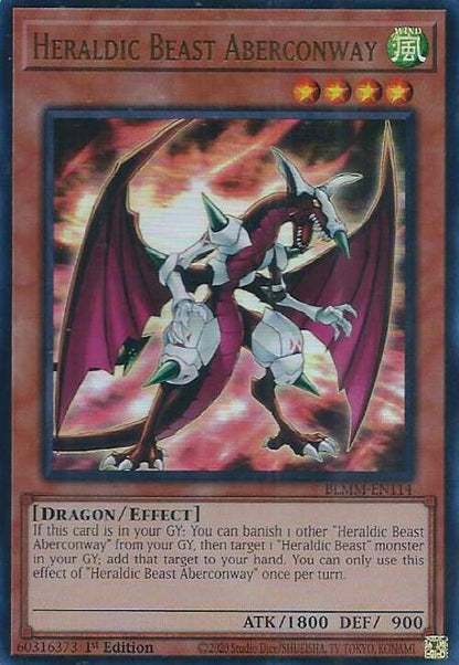 Heraldic Beast Aberconway BLMM-EN114 Battles of Legend: Monster Mayhem Yu-Gi-Oh 1st Edition NM