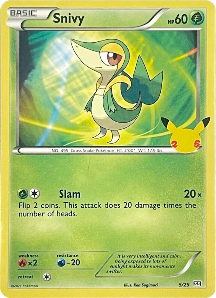 Snivy 005/025 McDonald's 25th Anniversary Promos Pokemon Holo Promo