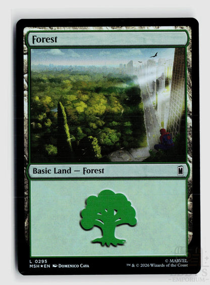 Forest (0295) 295 Marvel Super Heroes Magic: The Gathering Foil
