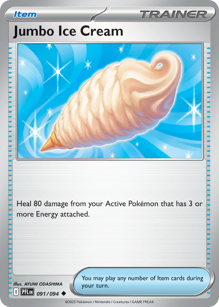 Jumbo Ice Cream 091/094 Phantasmal Flames Pokemon Reverse Holo