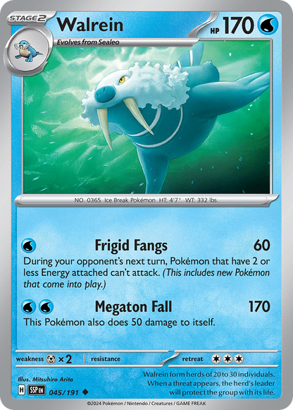 Walrein 045/191 Surging Sparks Pokemon Reverse Holo Uncommon NM