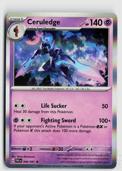 Ceruledge 040/091 Paldean Fates Pokemon Holo Rare NM