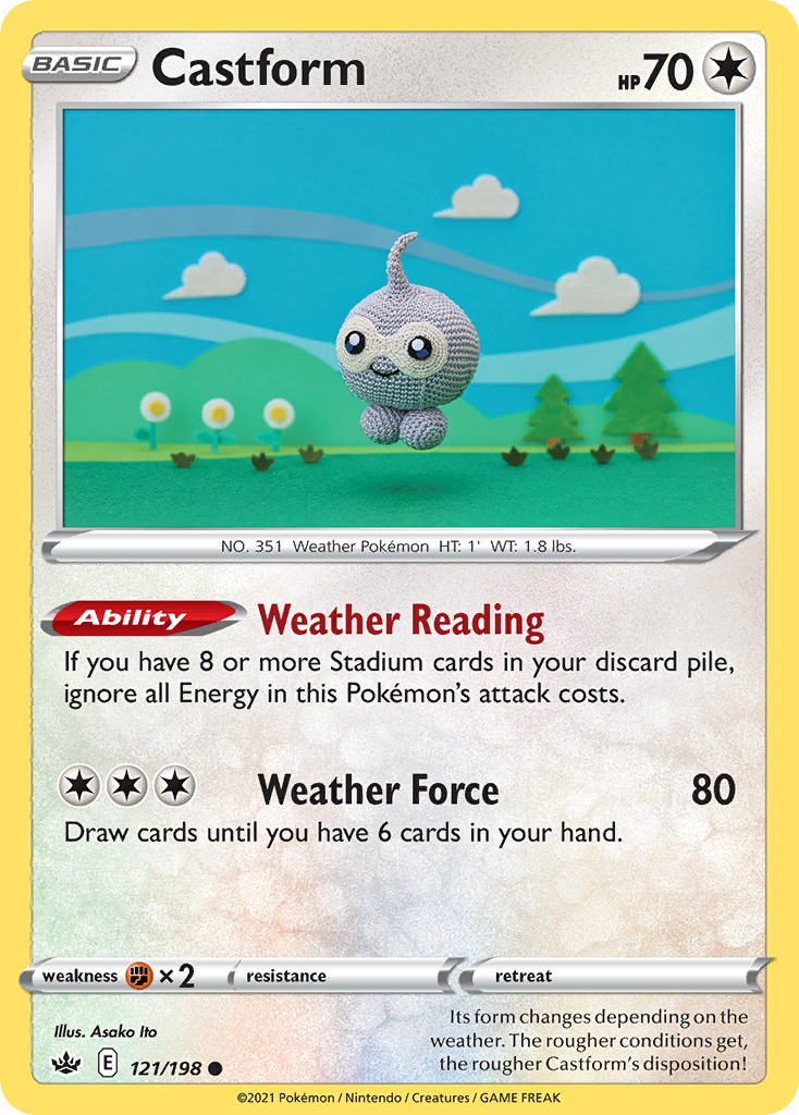 Castform 121/198 Chilling Reign Pokemon Reverse Holo Common NM