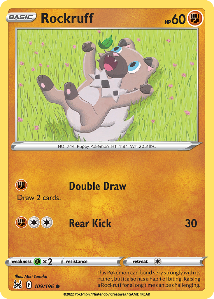 Rockruff 109/196 Lost Origin Pokemon Reverse Holo Common NM