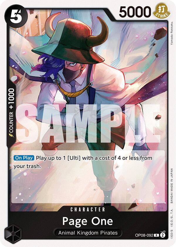 Page One OP08-092 Two Legends One Piece Foil Rare