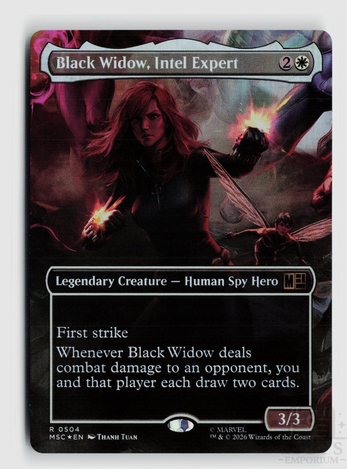 Black Widow, Intel Expert (Borderless) 504 Commander: Marvel Super Heroes Magic: The Gathering Foil