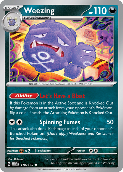 Weezing 110/165 151 Pokemon Holo Rare NM