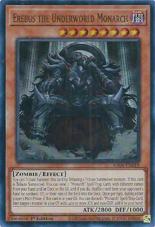 Erebus the Underworld Monarch (UR) RA04-EN019 Quarter Century Stampede Yu-Gi-Oh 1st Edition NM