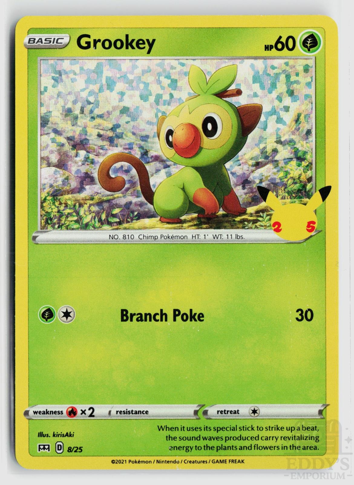 Grookey 008/025 McDonald's 25th Anniversary Promos Pokemon Holo Promo