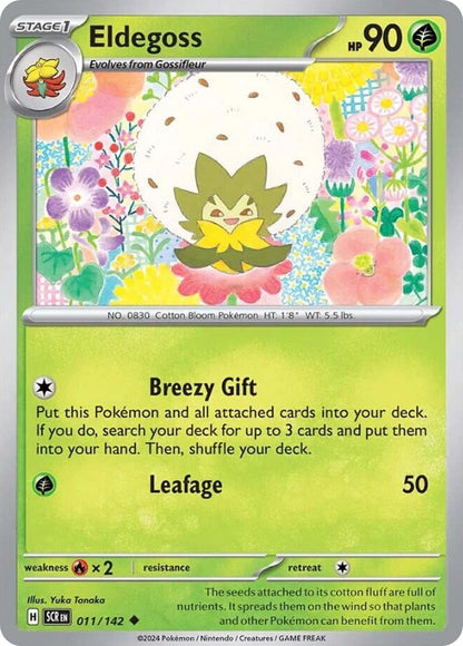 Eldegoss 011/142 Stellar Crown Pokemon Reverse Holo Uncommon NM