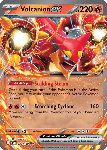 Volcanion ex 031/159 Journey Together Pokemon Holo Double Rare