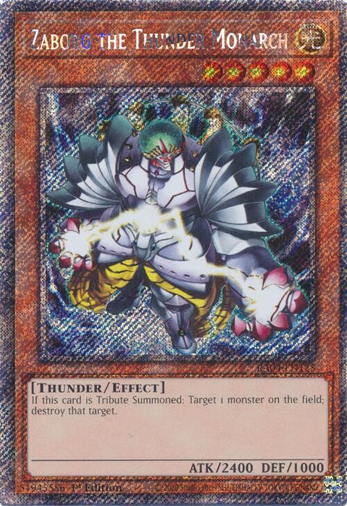 Zaborg the Thunder Monarch (Platinum Secret Rare) RA04-EN125 Quarter Century Stampede Yu-Gi-Oh 1st Edition NM