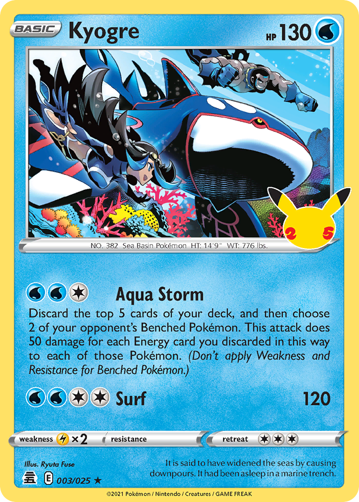 Kyogre 003/025 Celebrations Pokemon Holo