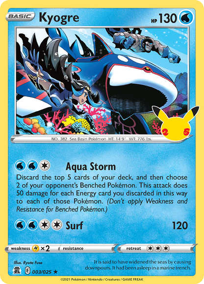 Kyogre 003/025 Celebrations Pokemon Holo