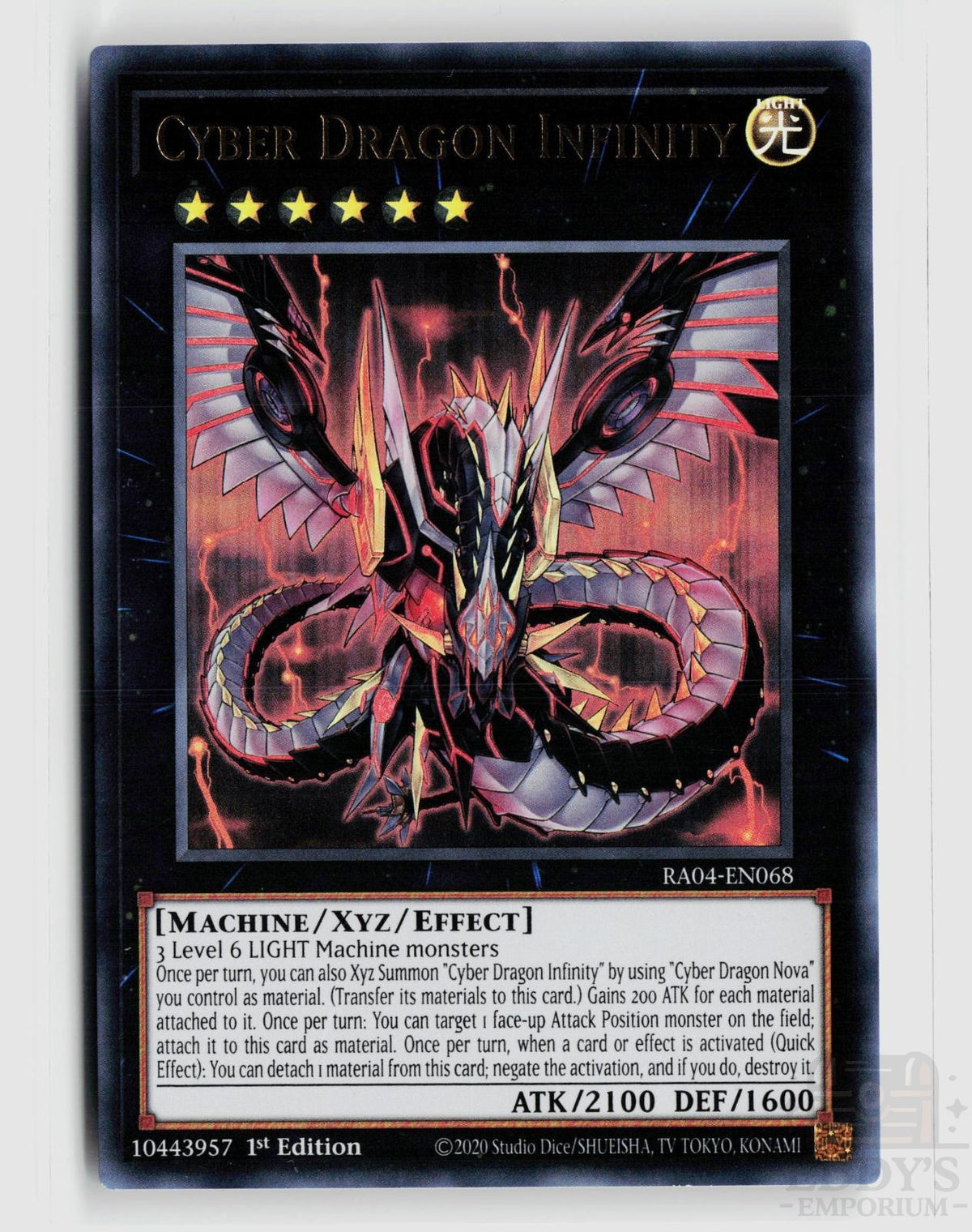 Cyber Dragon Infinity (UR) RA04-EN068 Quarter Century Stampede Yu-Gi-Oh 1st Edition NM