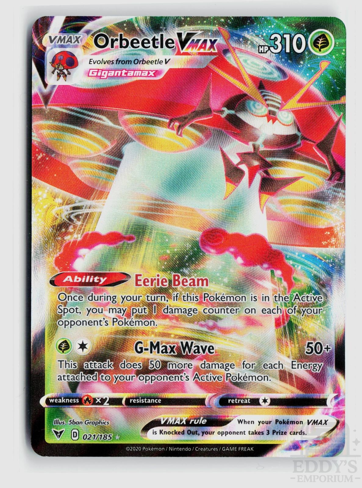Orbeetle VMAX 021/185 Vivid Voltage Pokemon Holo VMAX Rare