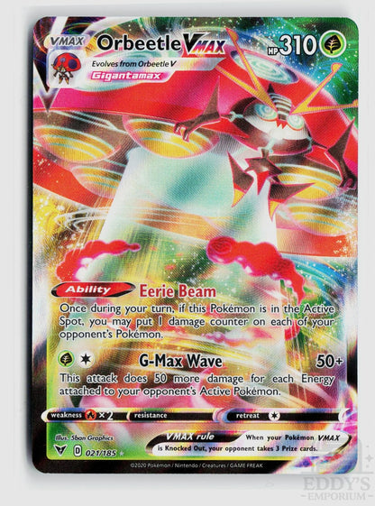Orbeetle VMAX 021/185 Vivid Voltage Pokemon Holo VMAX Rare