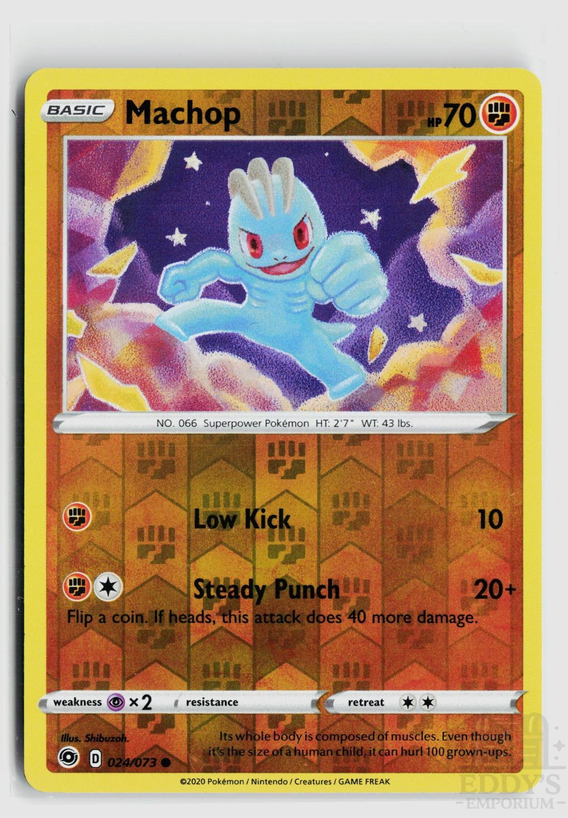 Machop 024/073 Champion's Path Pokemon Reverse Holo Common NM
