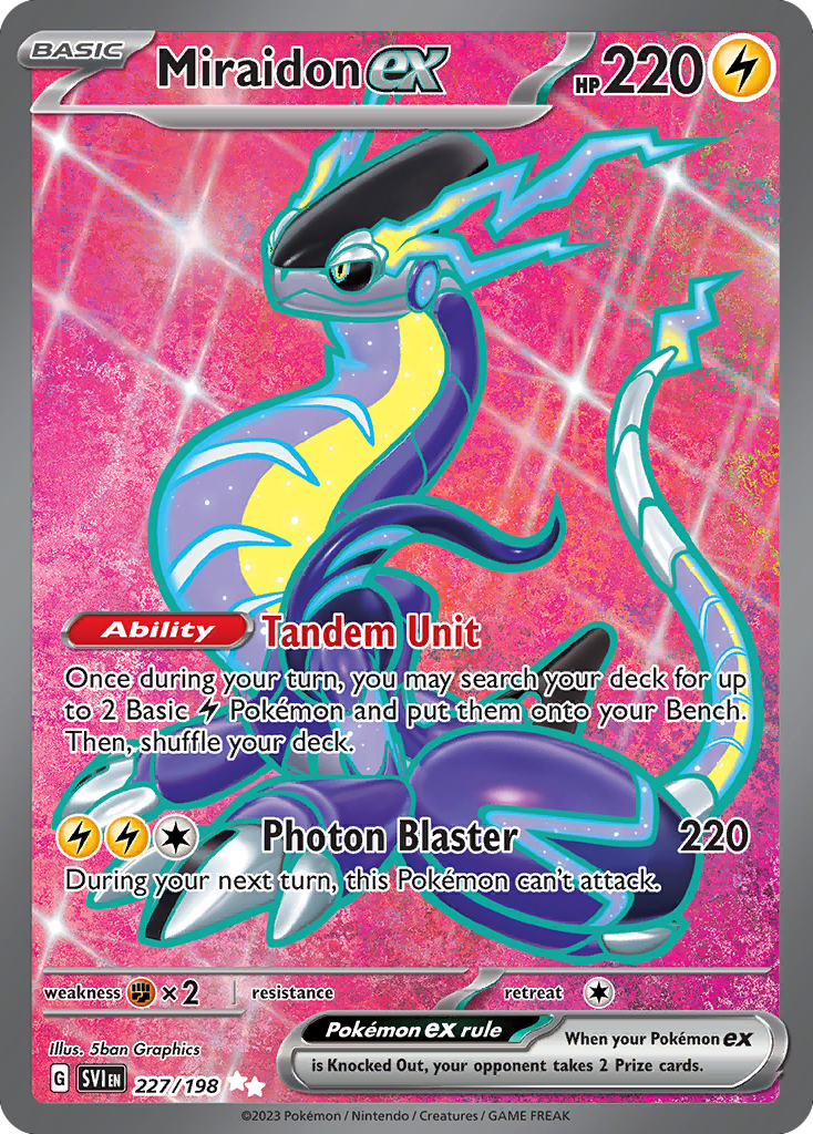 Miraidon ex 227/198 Scarlet & Violet Pokemon Holo Ultra Rare