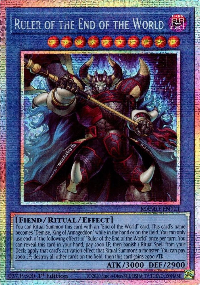 Ruler of the End of the World (Starlight Rare) MAMO-EN121 Magnificent Monsters Yu-Gi-Oh 1st Edition NM